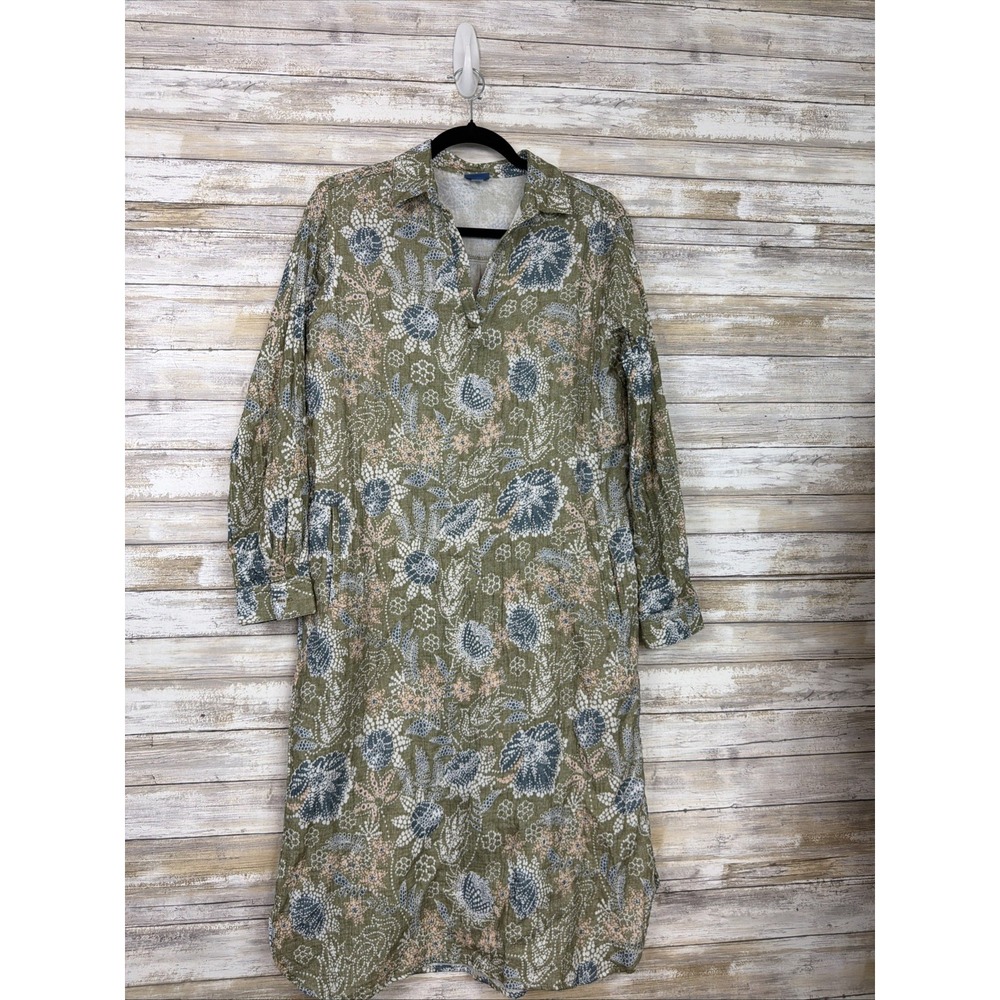 Rip Skirt Hawaii Floral Print Travel Dress Cotton Guaze Size Small Roll Tab